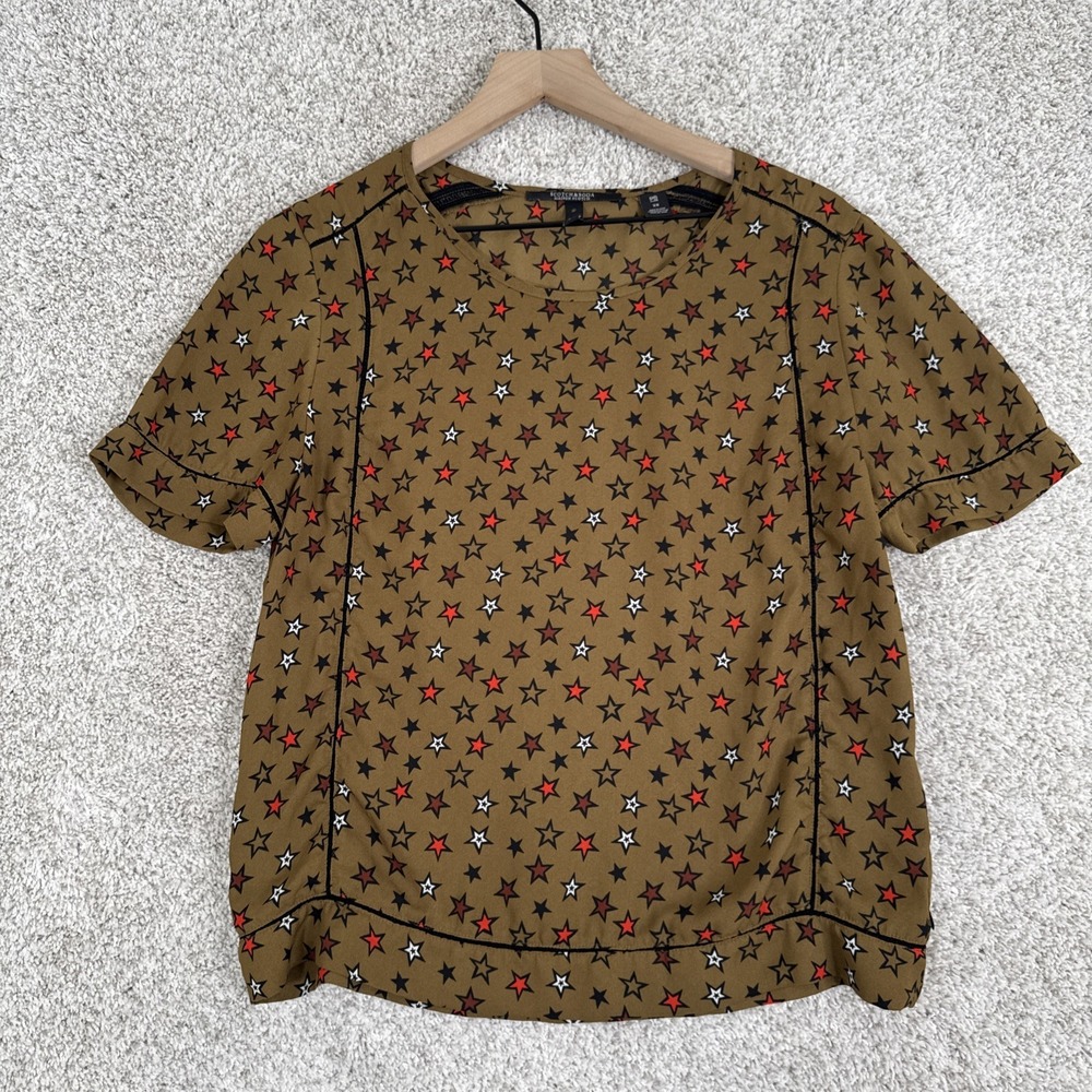 Scotch & Soda Women's XS Short Sleeve Top Blouse Madison Scotch Dark Stars